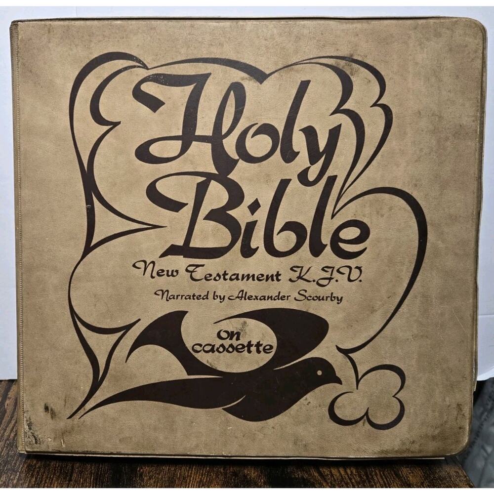 Holy Bible Old Testament Brown Case Cassette Tapes 1 Cases Total of 12 Tapes